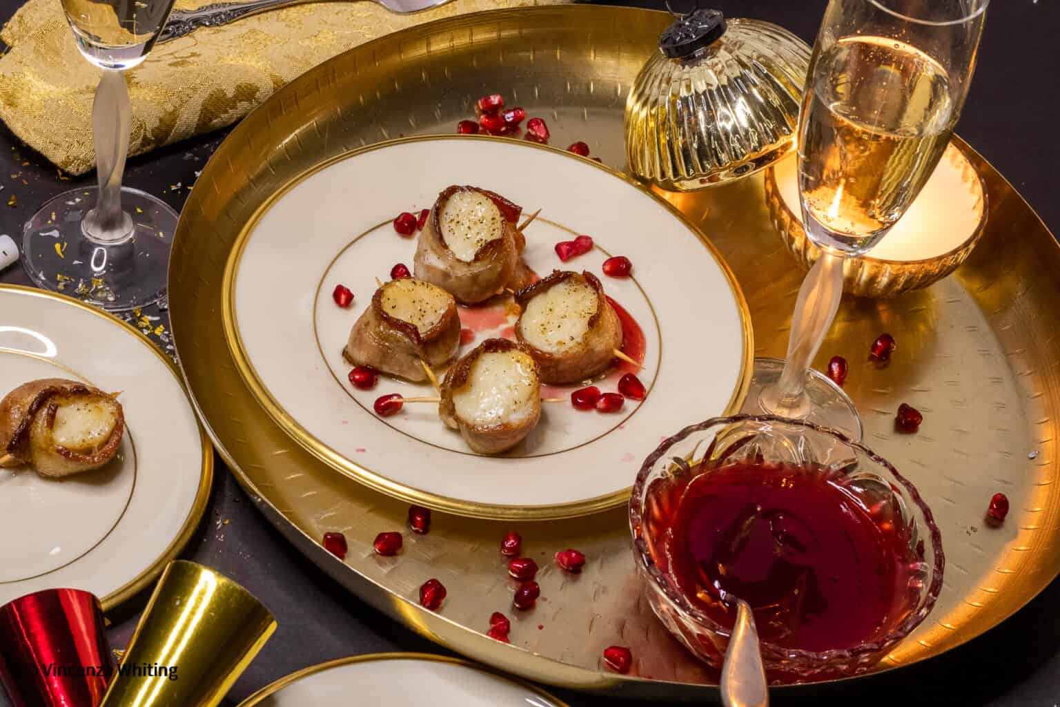 Oven Bacon Wrapped Scallops with a Sweet and Spicy Dipping Sauce Enza