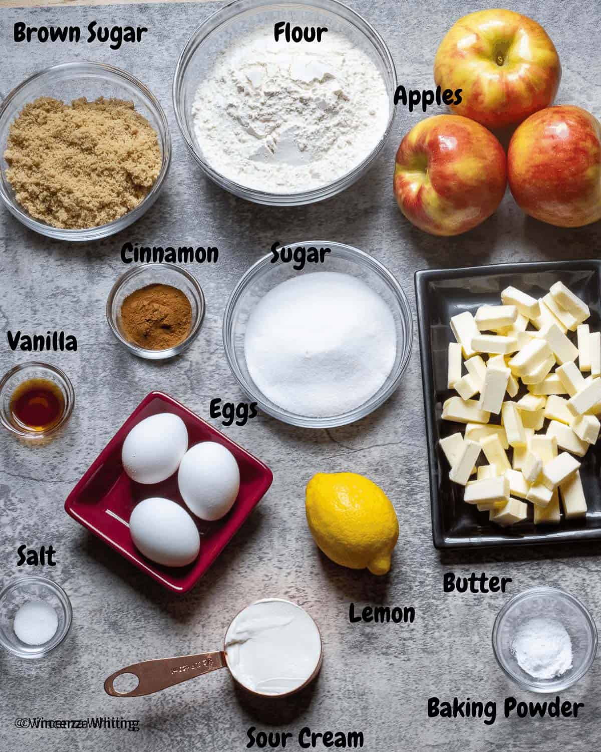 Ingredients for Cinnamon Apple Cake