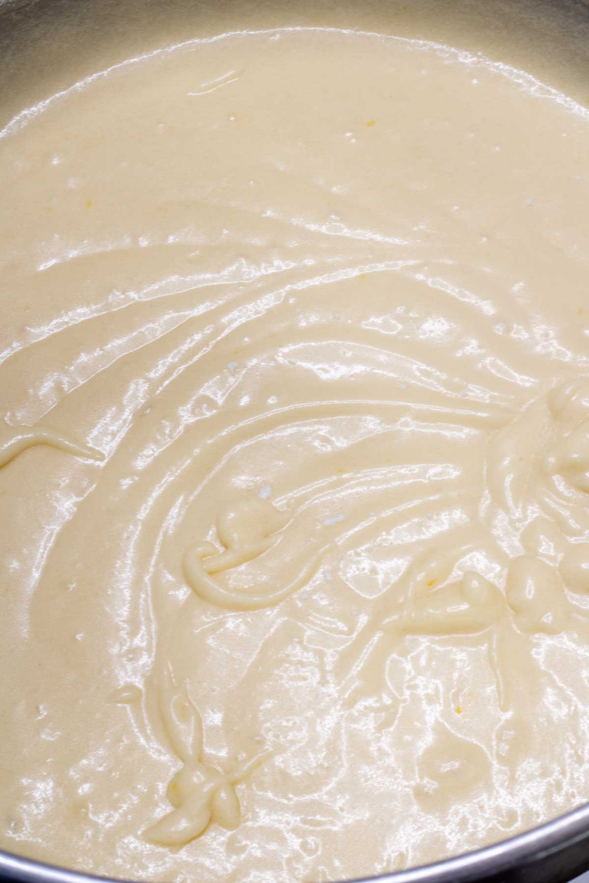 Italian hangover cake batter in a bowl.