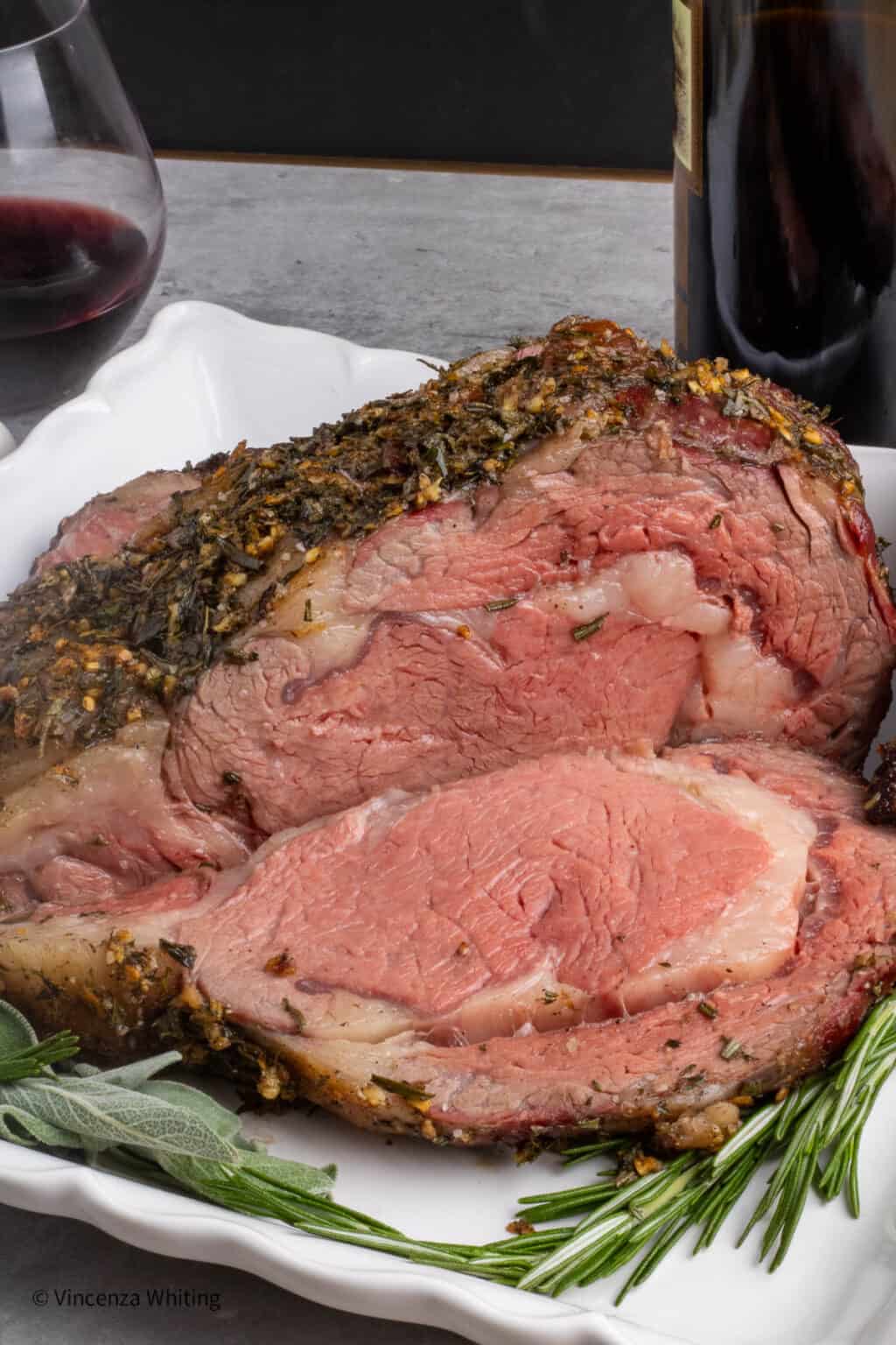 Prime Rib Italian Style Perfectly Smoked Prime Rib - Italian Garlic and Herb Crust