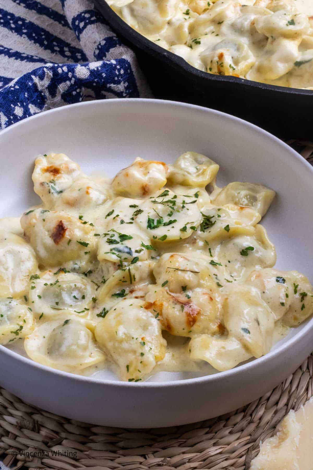 Tortellini Alfredo (Easy Oven Baked Recipe) - Enza's Quail Hollow Kitchen