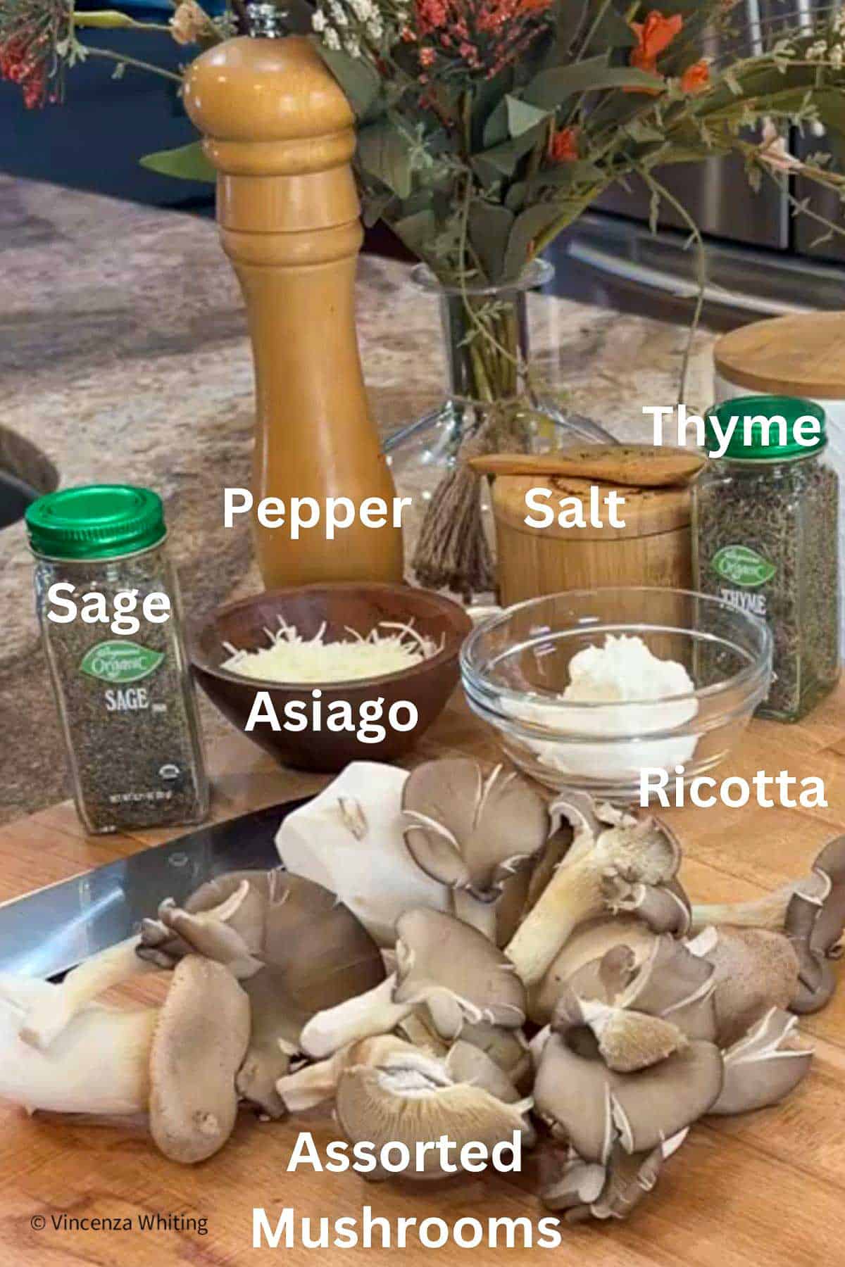 Mushroom filling ingredients.
