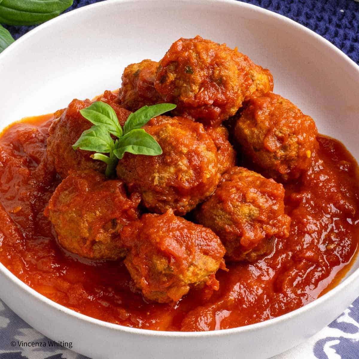 Italian Meatballs or Polpette in tomato sauce.