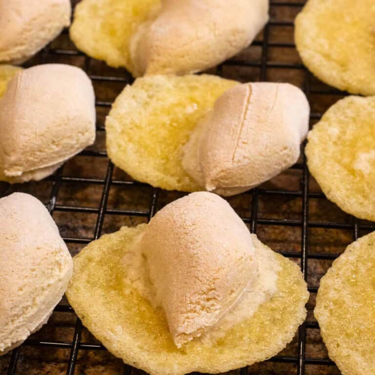 Ossa di Morti cookies on a cooling rack.